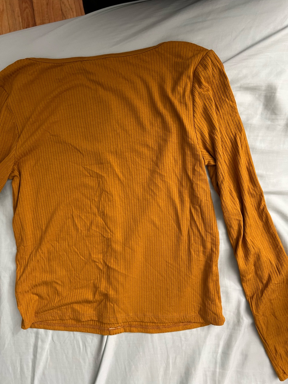 H&M Mustard Ribbed Button-Front Top - Picture 3 of 3